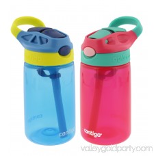 Contigo Kids Autospout Gizmo Water Bottle, 14oz (Persian Green/Chartreuse) - 2 Pack